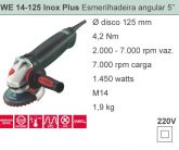 WE 14 -125 Inox Plus - Esmerilhadeira Angualr 5
