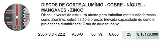 Alumínio Cobre Níquel Mang Zin - #(DxExFmm) 230 x 3,0 x 22,2