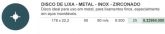 DL - Metal Inox Zirconado #60(DxExFmm) - 178 x 22,2