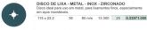 DL - Metal Inox Zirconado #36 (DxExFmm) - 115 x 22,2