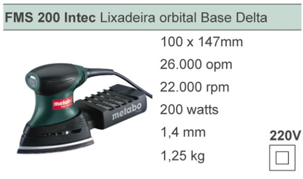 FMS 200 Intec - Lixadeira Orbital Base Delta