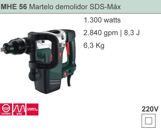MHE 56 Martelo Demolidor SDS Max
